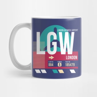 London (LGW) Airport Code Baggage Tag E Mug